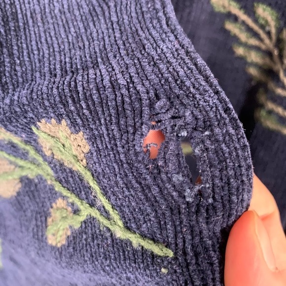 Vintage Dressbarn Knit Cardigan Leaves Sweater Boho Cottage Women's 18/20 - Picture 10 of 10